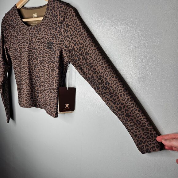 ROARK x ABYSSE Poppler Rashguard Surf Swim Top Women's Medium Mocha Leopard NEW - Picture 5 of 11